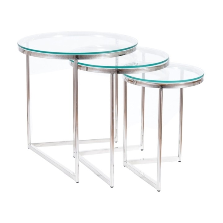 Ława TRINITY transparentny/srebrny (zestaw) - Signal