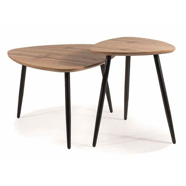 Ława TWIN dąb artisan/czarny (zestaw) - Signal