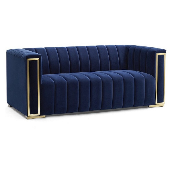 Sofa VOGUE 2 velvet granatowy tap.202/złoty - Signal