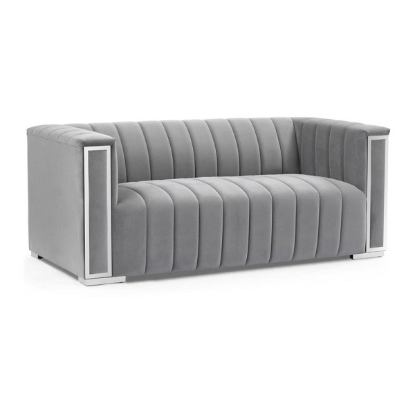 Sofa VOGUE 2 velvet szary tap.203/srebrny - Signal