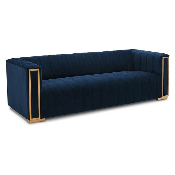 Sofa VOGUE 3 velvet granatowy tap.202/złoty - Signal