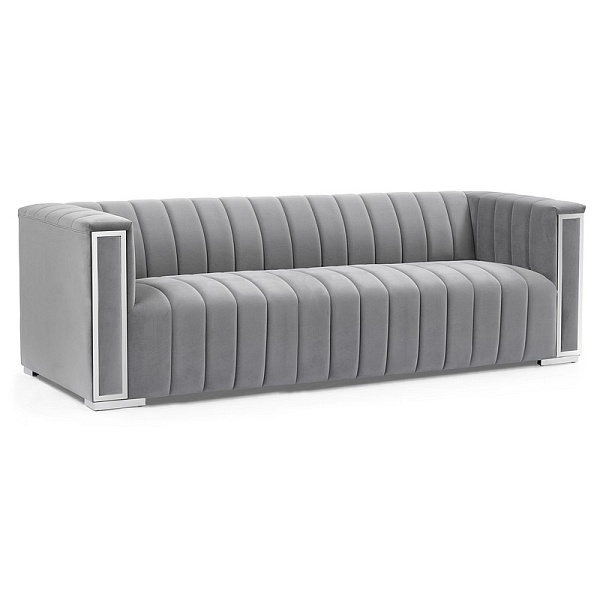 Sofa VOGUE 3 velvet szary tap.203/srebrny - Signal