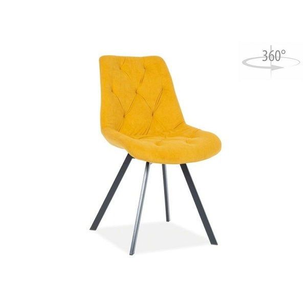 Krzesło VALENTE velvet czarny stelaż / curry bluvel 68 - Signal