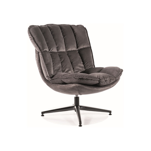 Fotel VESTA velvet czarny stelaż/ szary tap.218 - Signal