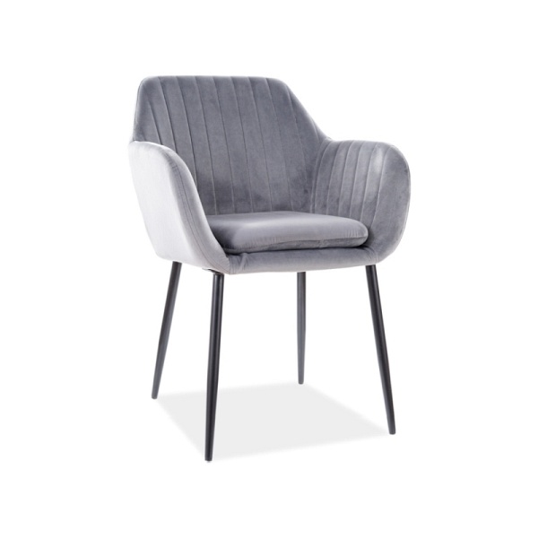 Krzesło WENUS velvet czarny stelaż / szary bluvel 14 - Signal