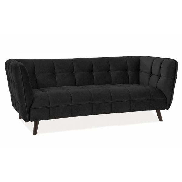 Sofa CASTELLO 3 velvet czarny bluvel 19 / wenge - Signal
