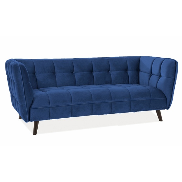 Sofa CASTELLO 3 velvet granatowy bluvel 86 / wenge - Signal