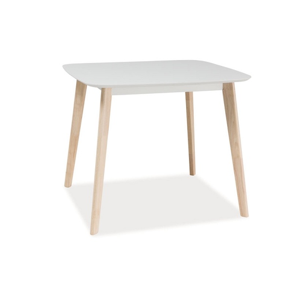 Stół TIBI biały/dab bielony 90x80 - Signal