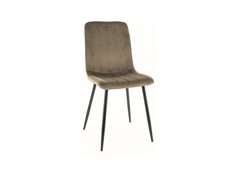 Krzesło ALAN velvet czarny stelaż/oliwka bluvel 77 - Signal