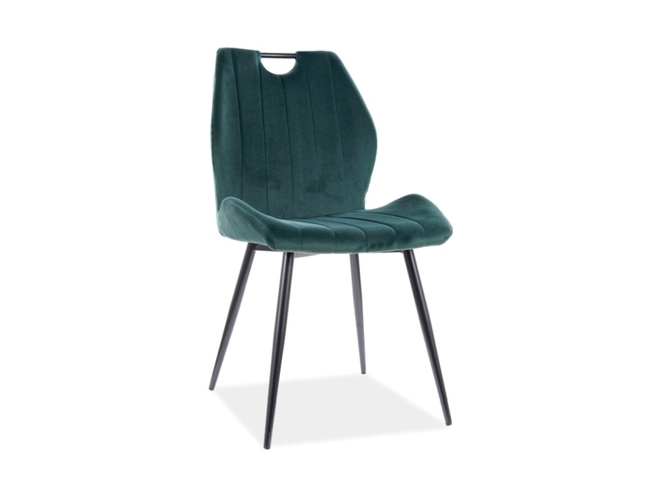 Krzesło ARCO velvet czarny stelaż / zielony bluvel78 - Signal