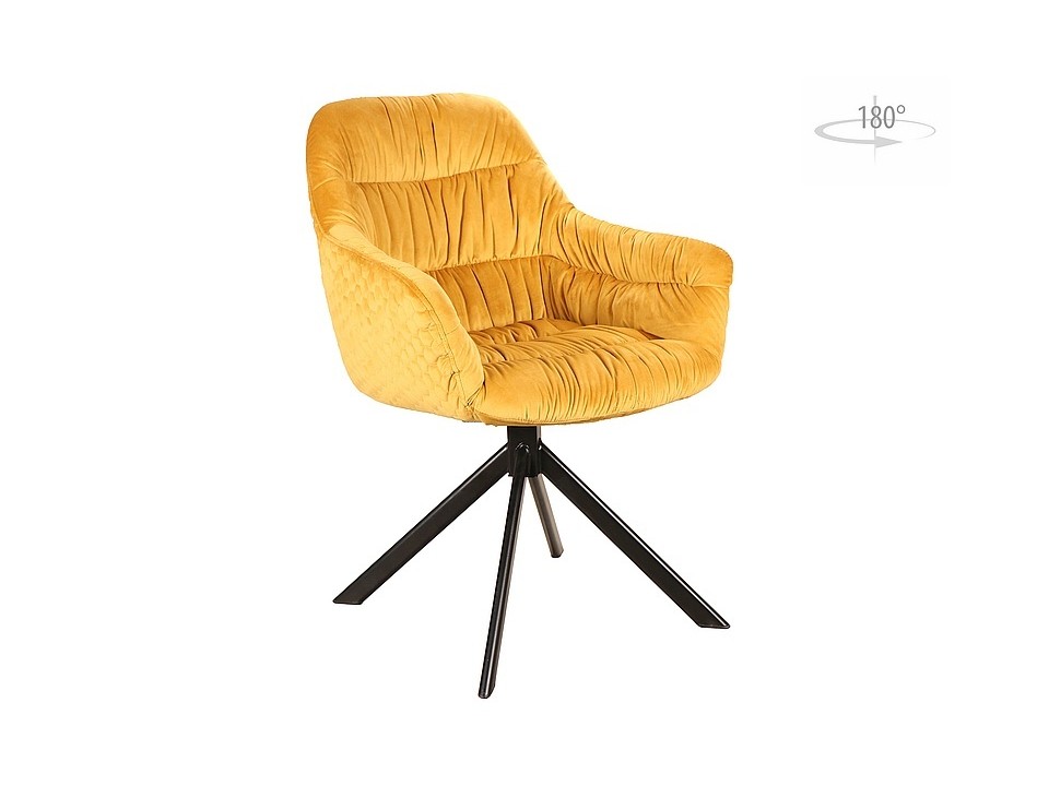 Krzesło ASTORIA velvet czarny stelaż / curry bluvel 68 - Signal