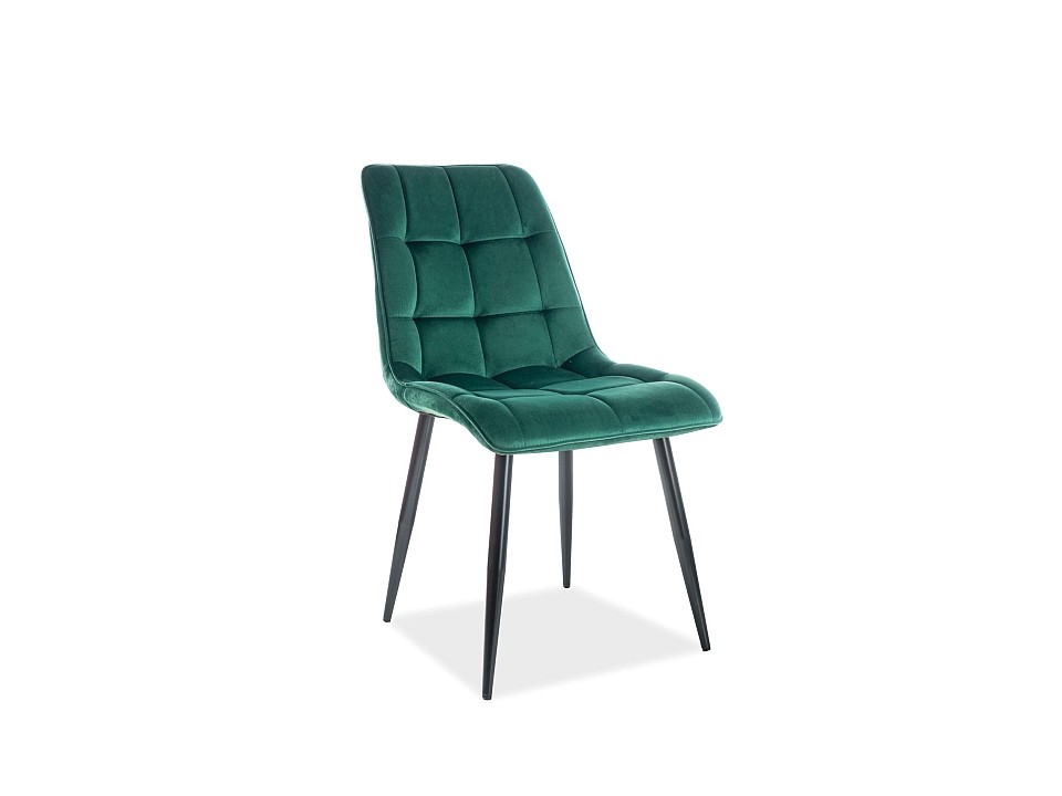 Krzesło CHIC velvet czarny stelaż/zielony bluvel 78 - Signal