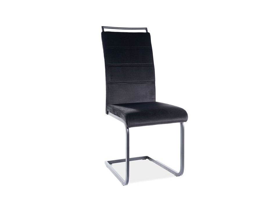 Krzesło H441 velvet czarny stelaż/czarny tap. 117 - Signal
