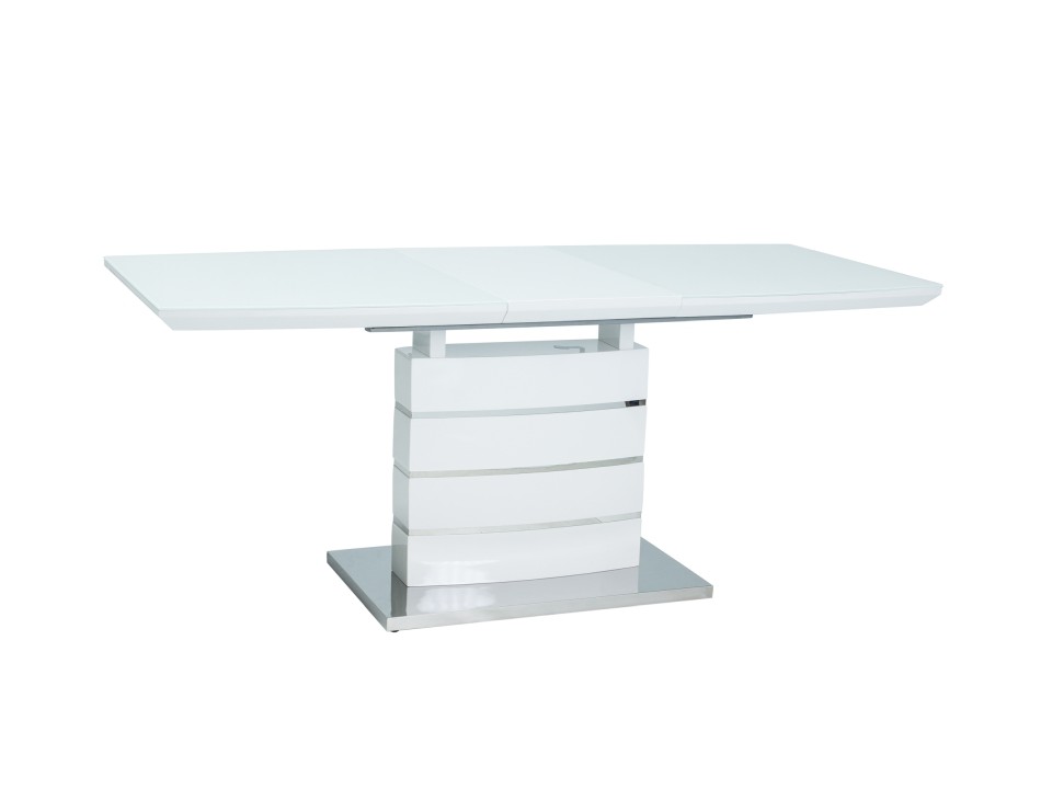 Stół LEONARDO biały lakier / biały lakier 140(180)x80 - Signal