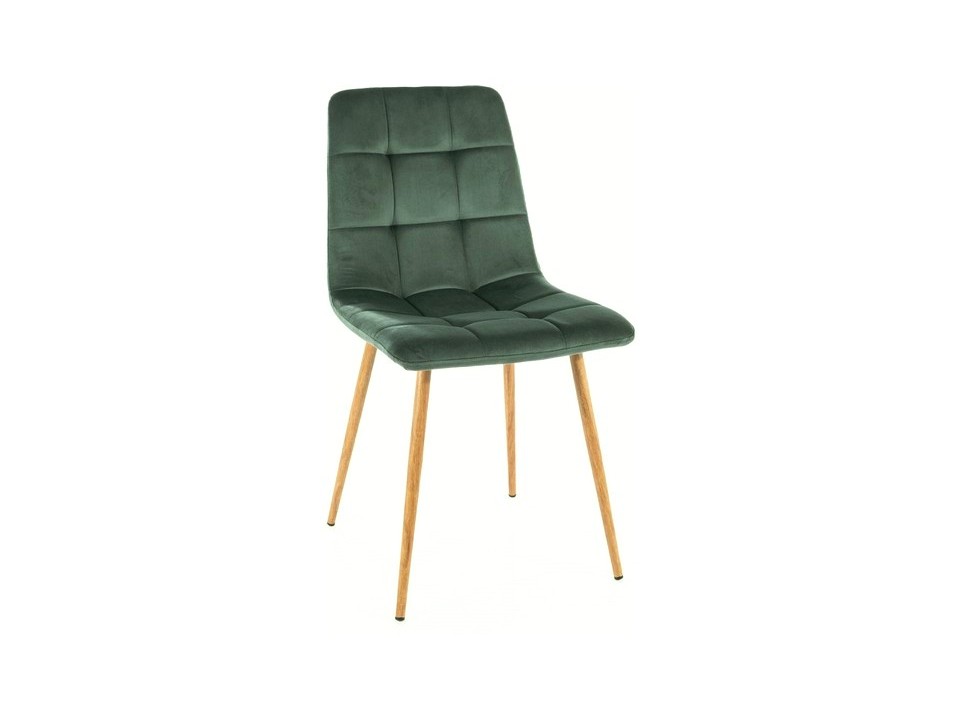 Krzesło MILA d velvet  dąb stelaż/ zielony bluvel 78 - Signal