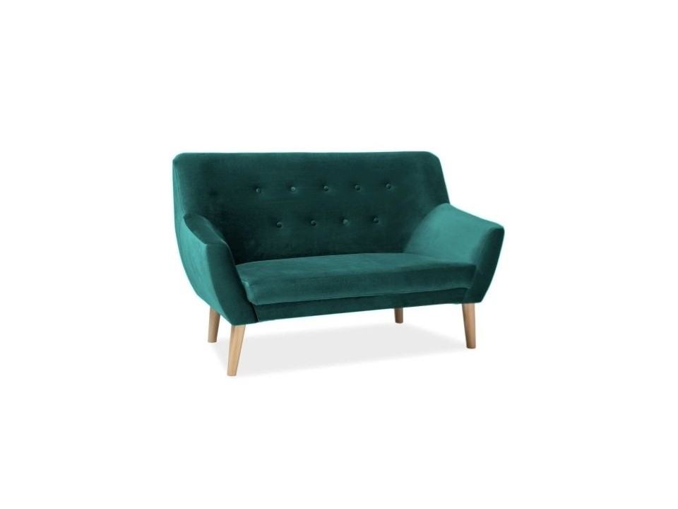 Sofa NORDIC 2 velvet kolor zielony tapicerka bluvel 78 / buk - Signal
