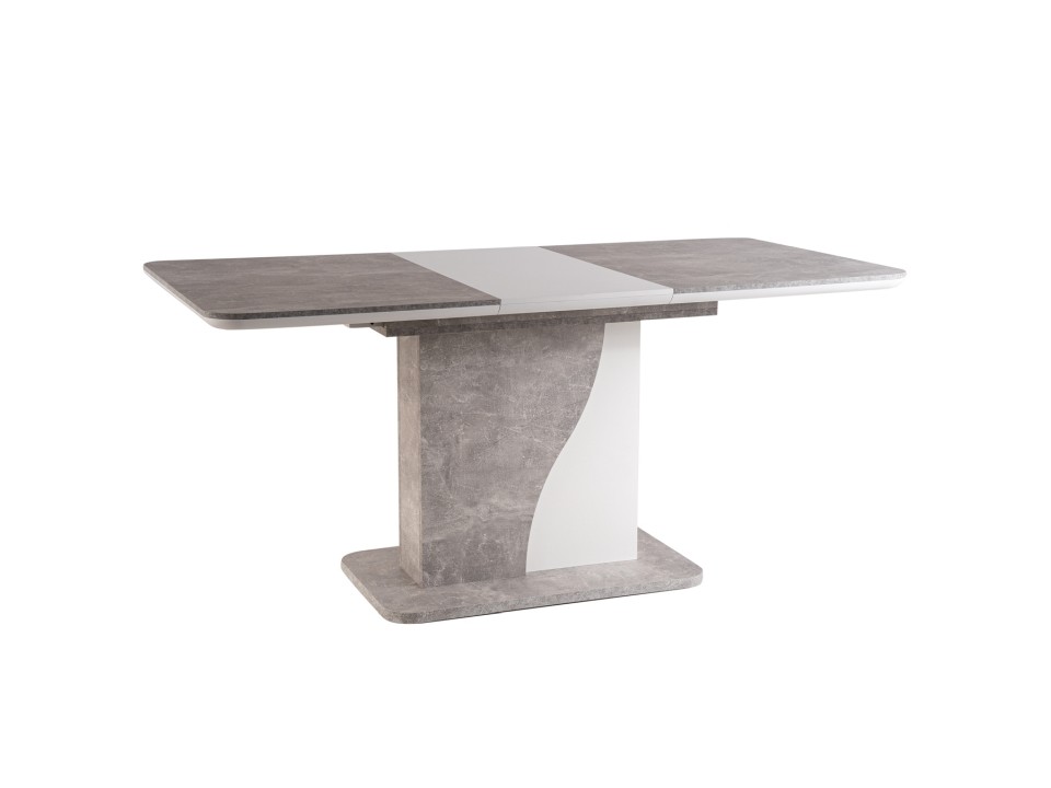 Stół SYRIUSZ szary (efekt betonu) / biały mat 120(160)x80 in - Signal