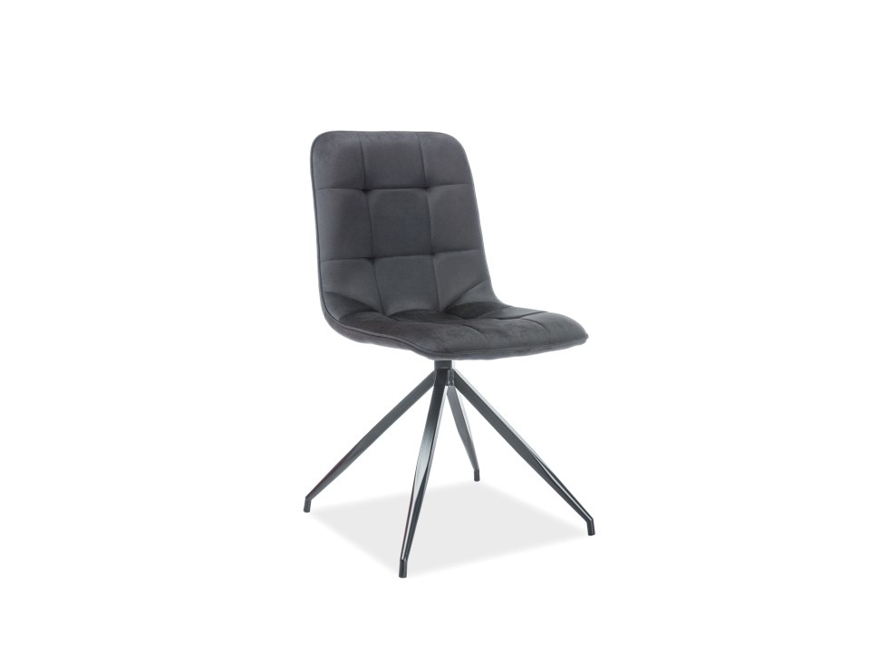 Krzesło TEXO velvet czarny stelaż/czarny tap. 117 - Signal