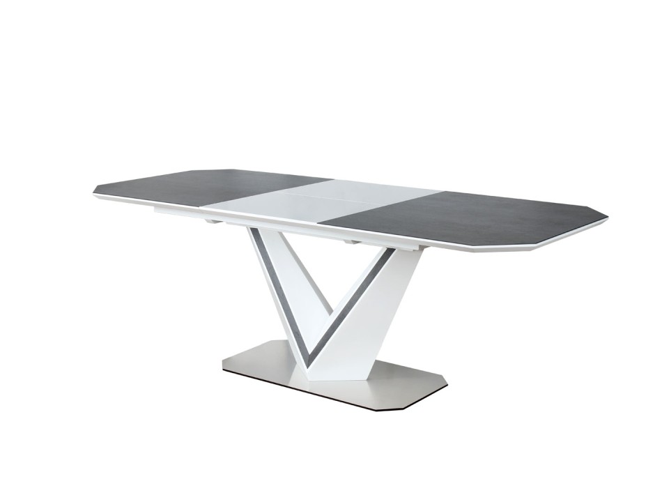 Stół VALERIO ceramic szary / biały mat 160(220)x90 - Signal