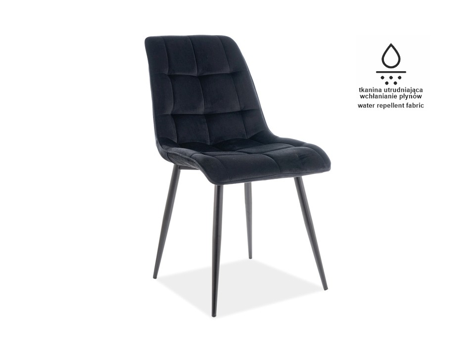 Krzesło CHIC matt velvet 99 czarny stelaż / czarny - Signal