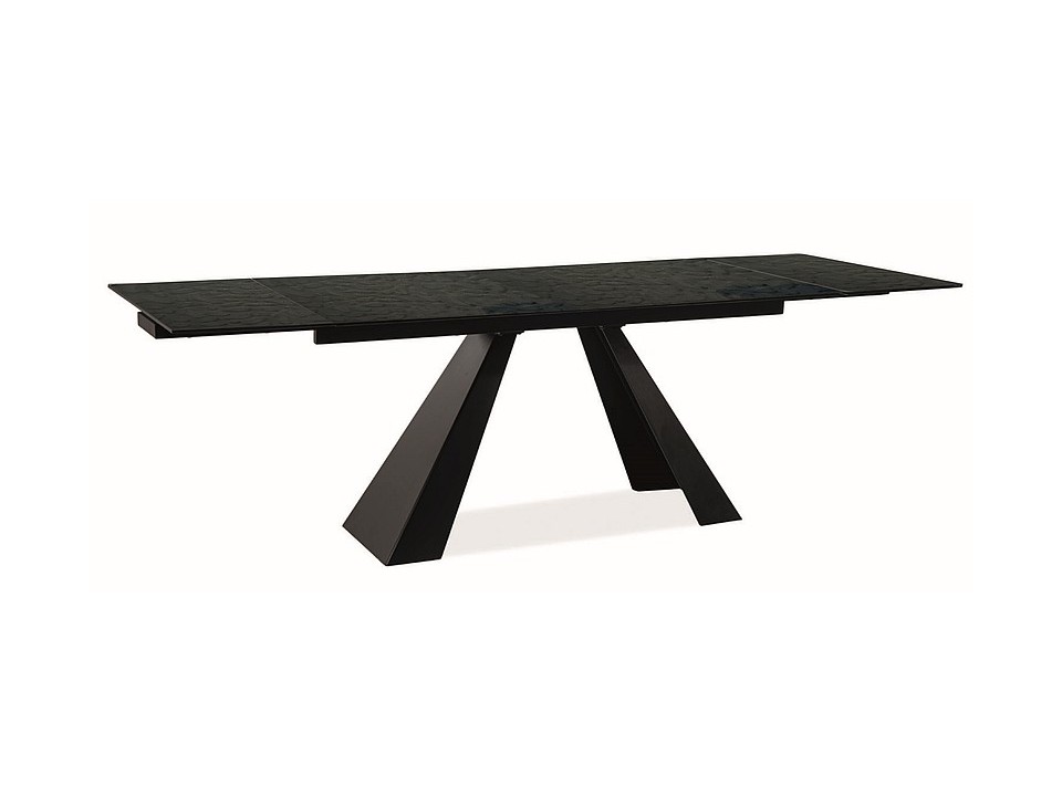 Stół SALVADORE melted glass/czarny mat (160-240)x90 - Signal