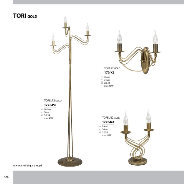 Lampa podłogowa TORI LP3 GOLD