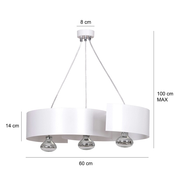 Lampa wisząca VIXON 3 WHITE