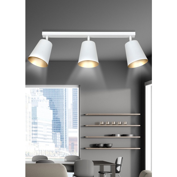Lampa sufitowa PRISM 3 WHITE / GOLD