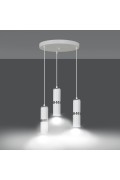 Lampa MODESTO 3 WHITE PREMIUM 178/3PREM nowoczesna  białe tuby chrom dodatki LED Emibig