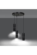 Lampa MODESTO 3 BLACK PREMIUM 168/3PREM nowoczesna  czarne tuby chrom dodatki LED Emibig