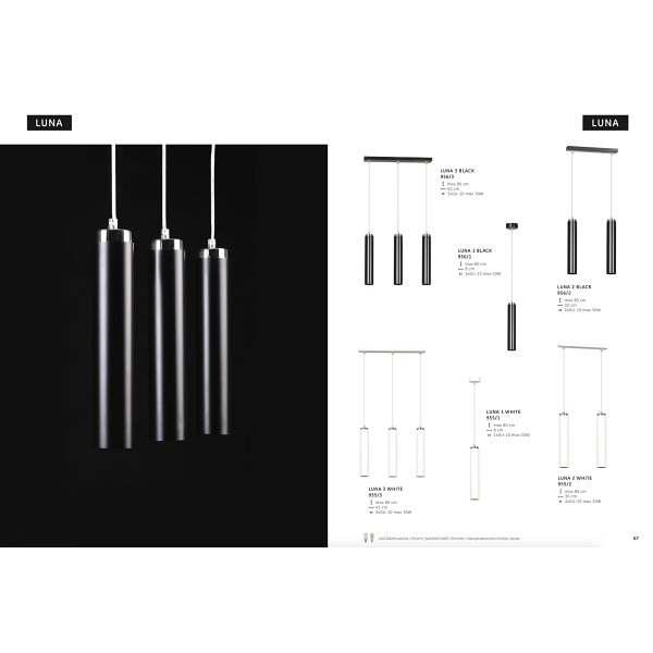 Lampa wisząca LUNA 3 WHITE