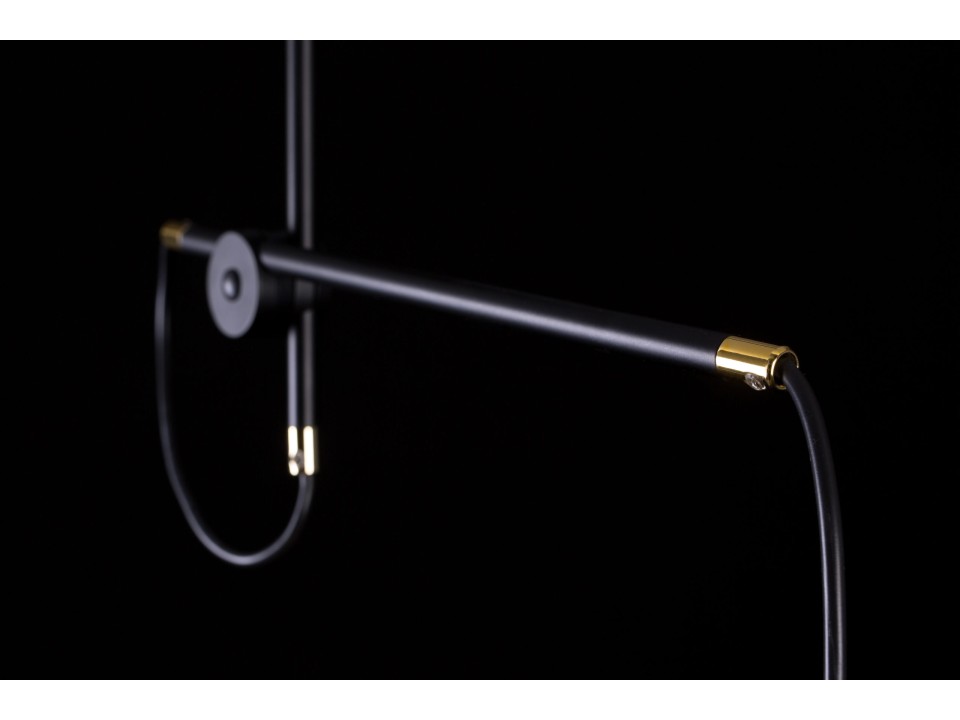 Kinkiet ARTEMIS K1 BLACK 480/K1  ścienny wiszący loft regulowany złote elementy Emibig