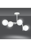 Lampa KALF 4A BLACK 1030/4A nowoczesna  sufitowa czarna szklane klosze Emibig