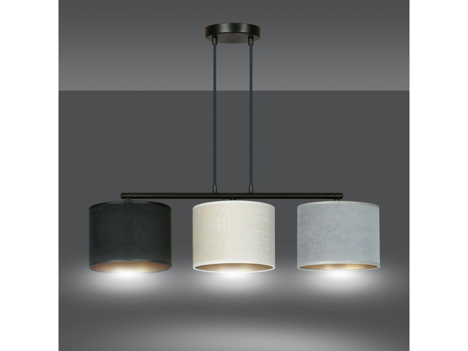 Lampa HILDE 3 BL MIX  wisząca abażury regulowana nowoczesna Emibig