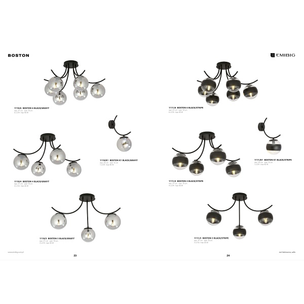 Kinkiet BOSTON  K1 BLACK/GRAFIT