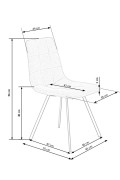 Stół z krzesłami 140x80x74cm blat jasny popiel, nogi czarne + 4 krzesła popielate