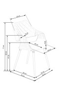 Stół z krzesłami rozkładany 120-180x80cm blat naturalny, nogi czarne + 4 krzesła orzechowe/czarne