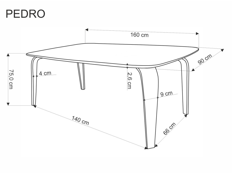 Stół z krzesłami 160x90x75cm blat orzechowy, nogi czarne + 4 krzesła orzechowe/popielate/czarne