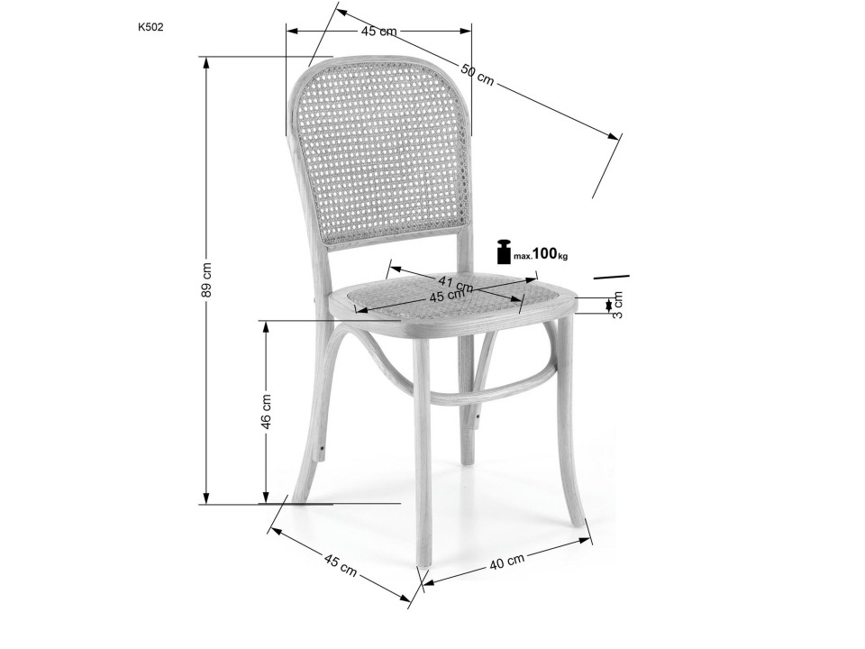 Stół z krzesłami okrągły fi 120cm blat dąb naturalny, nogi naturalne + 4 krzesła naturalne