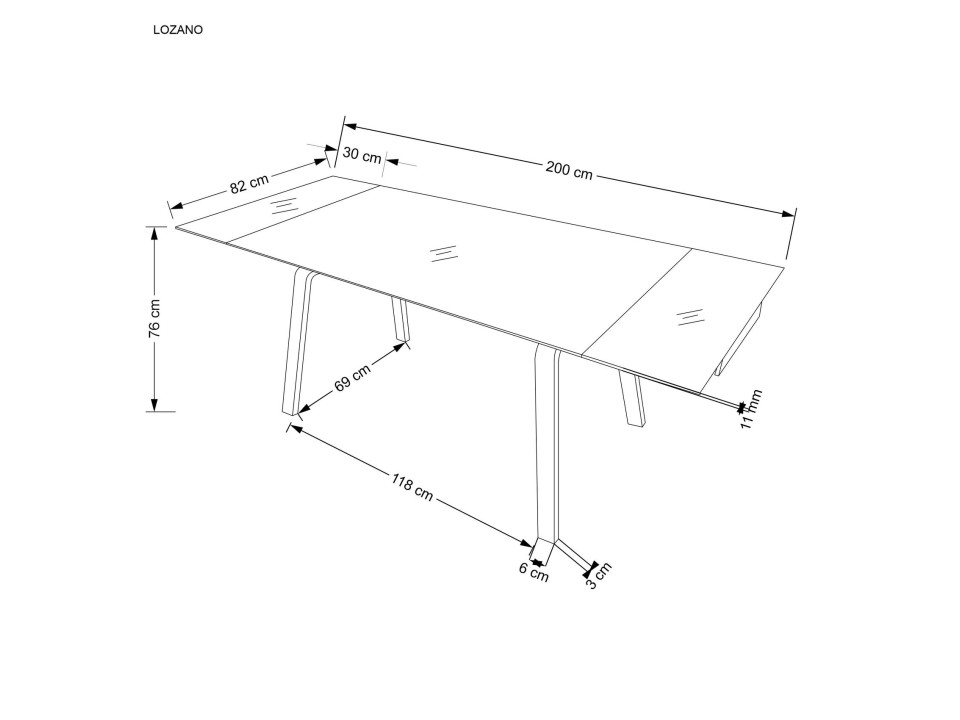 Stół z krzesłami rozkładany 140-200x82cm blat czarny marmur/orzechowy + 4 krzesła wielobarwne z otworem