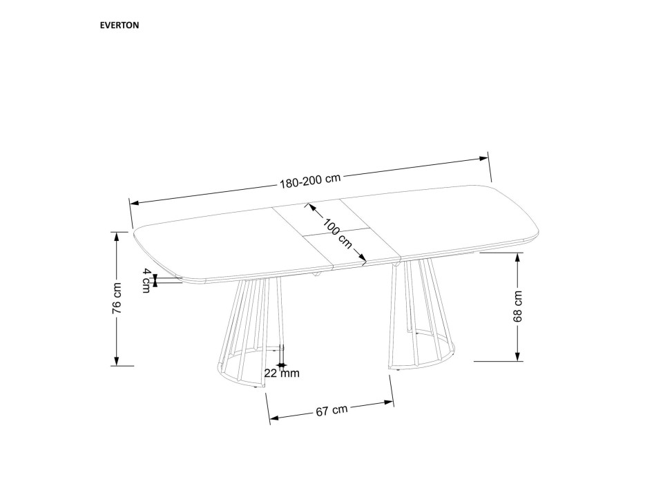 Stół z krzesłami rozkładany 180-220x100cm blat orzechowy, nogi czarne + 4 krzesła jasny popielaty